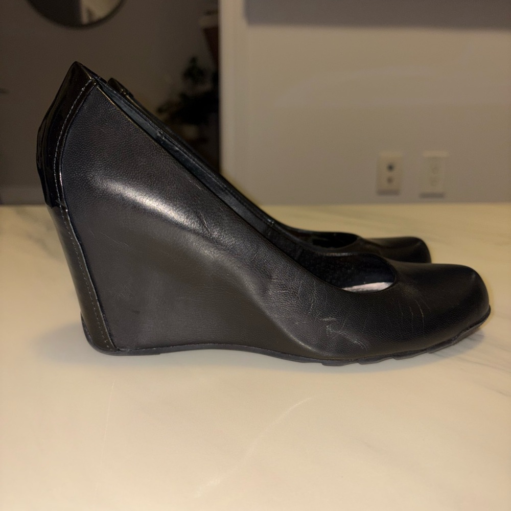 Elegant Black Wedge Shoes